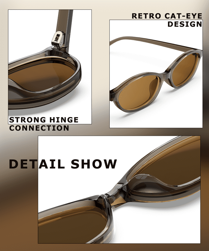 KALIYADI Polarized Cat Eye Sunglasses for Women Vintage Cateye Sun Glasses UV400 Protection(3 Pack) WMKA243-1-2-7