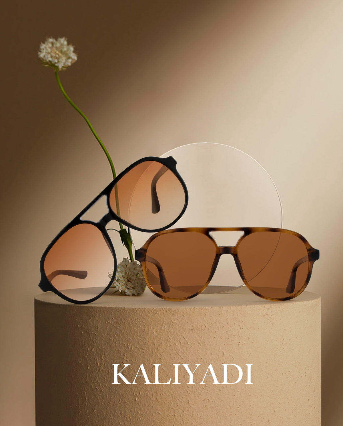 KALIYADI Aviator Sunglasses for Women,Retro Square Sun Glasses with 70s Vintage Style and UV Protection 2 Pack WMKAS2410-1-3