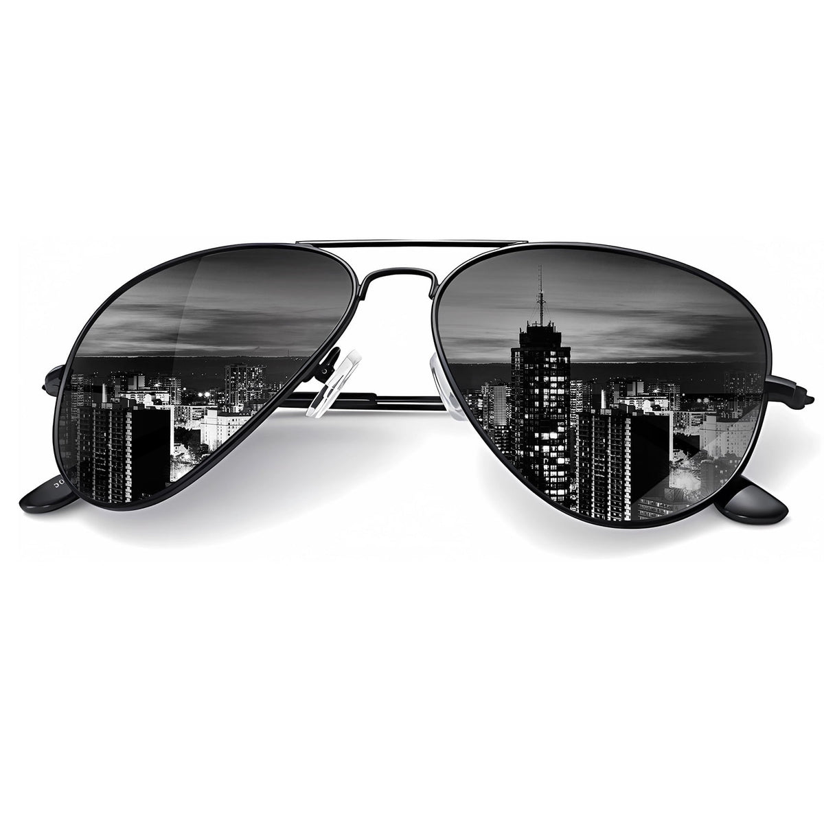 KALIYADI Sunglasses for Men Women Aviator Sun Glasses Polarized Lens UV400 Blocking-Black WMS24-1