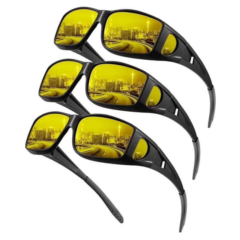 KALIYADI Night-Vision-Glasses Fit-Over-Glasses Wrap-Around Glasses: Night Vision Glasses Anti Glare HD for Driving WMKAS105-14-14-14
