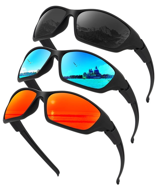 KALIYADI Polarized Sunglasses Men Sports Mens Sunglasses Women: Sun Glasses with UV400 Protection for Cycling Fishing Running WMKAS68-1-2-5
