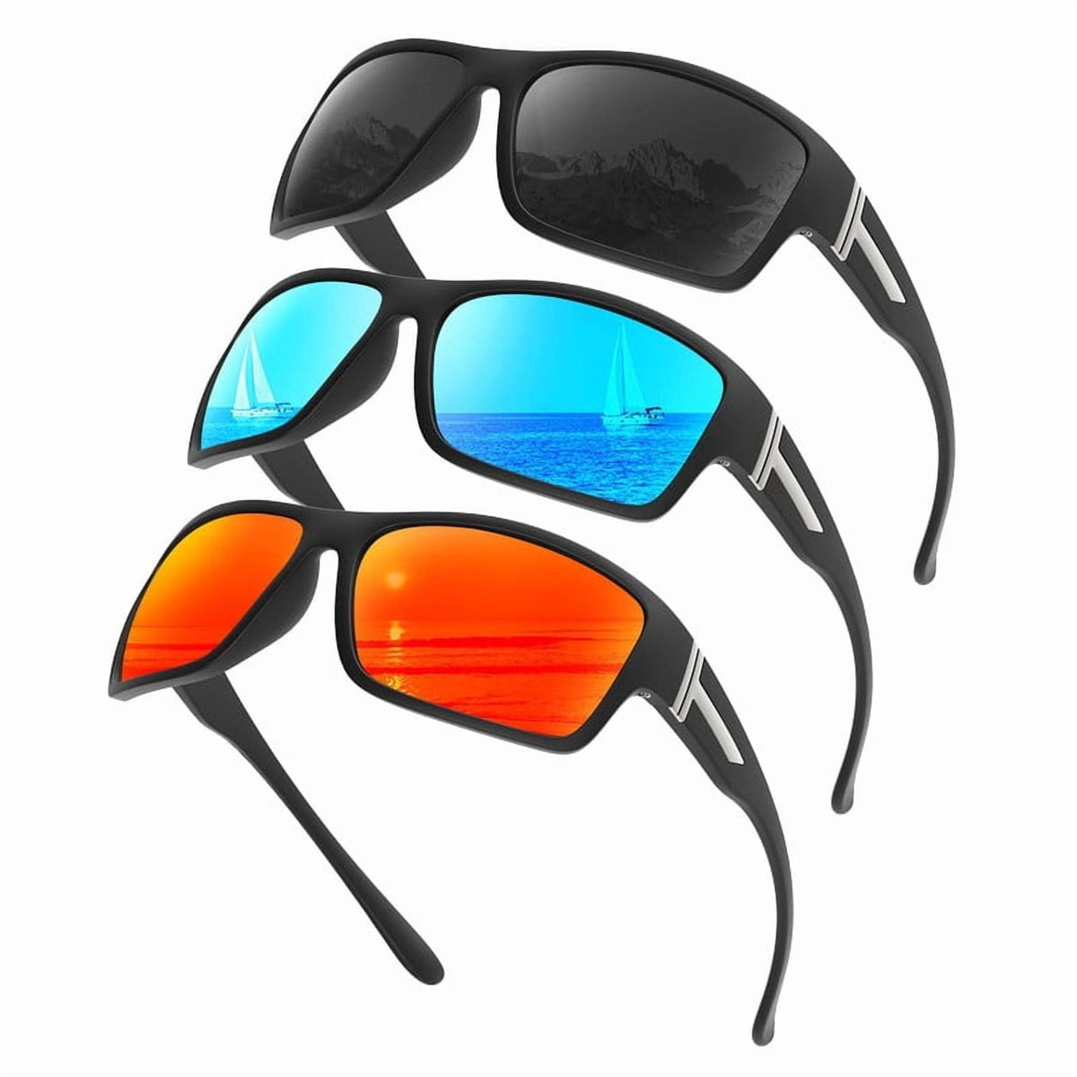 KALIYADI Polarized-Sunglasses Men Sports Sun-Glasses: Men Polarized Sunglasses Women UV400 Protection for Fishing Golf WMKA122-1-2-5