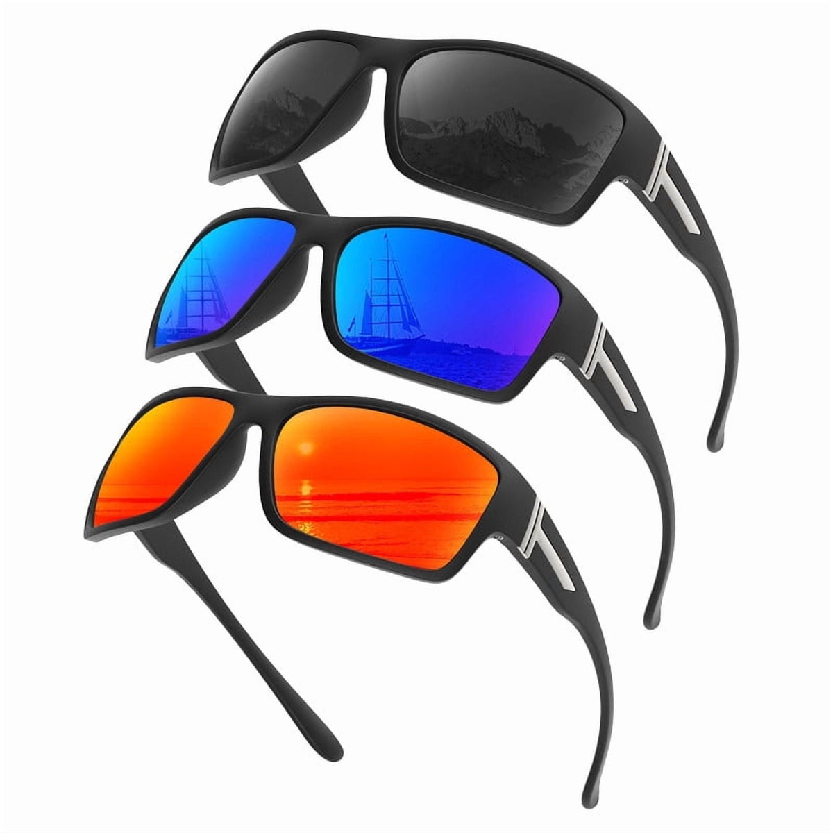 KALIYADI Polarized-Sunglasses Men Sports Sun-Glasses: Men Polarized Sunglasses Women UV400 Protection for Fishing Golf WMKA122-1-3-5