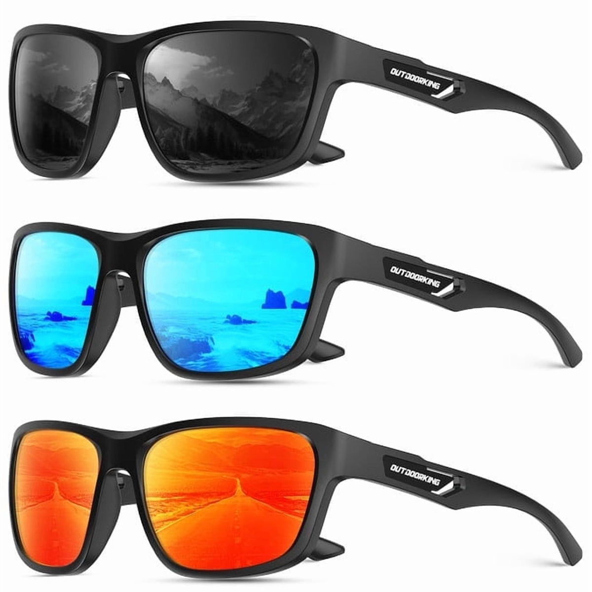 KALIYADI Sports Sunglasses for Men,Polarized Sun Glasses Cycling Running Sunglasses with UV400 Protection WMKA150-2-3-5