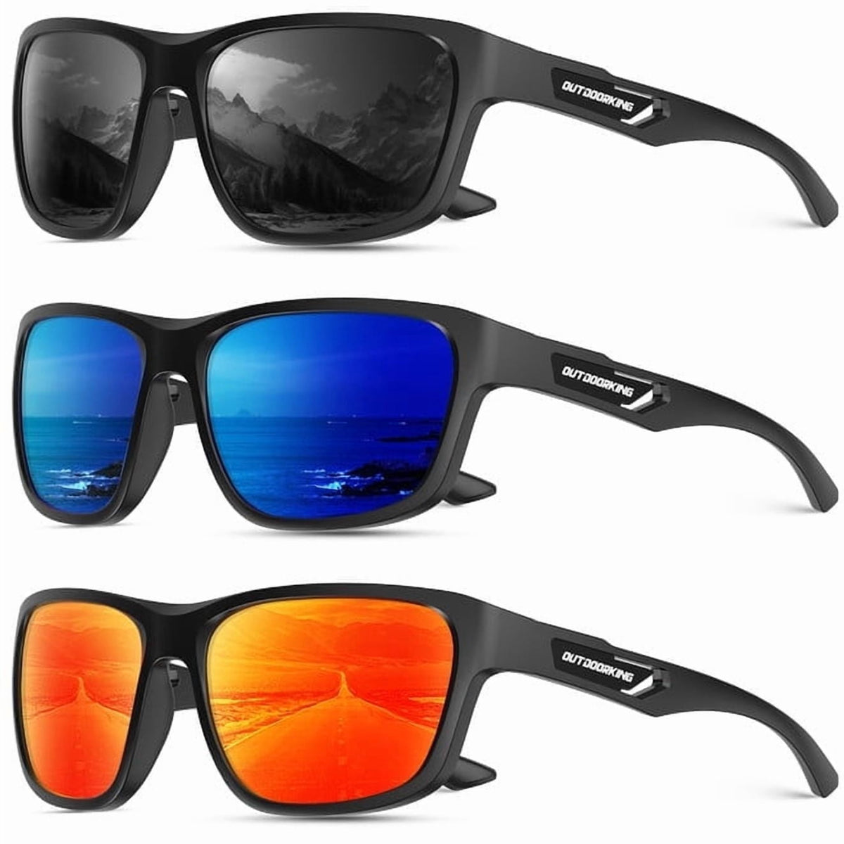 KALIYADI Sports Sunglasses for Men,Polarized Sun Glasses Cycling Running Sunglasses with UV400 Protection WMKA150-2-4-5