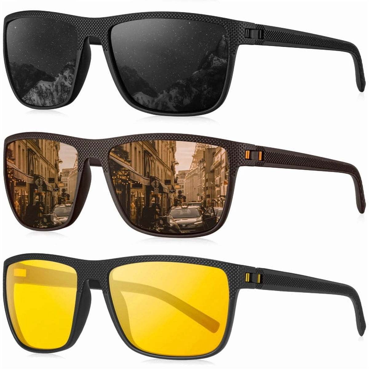 KALIYADI Polarized Sunglasses for Men,Lightweight Night Vision Glasses for Driving Fishing Golf WMKAS45-1-10-31