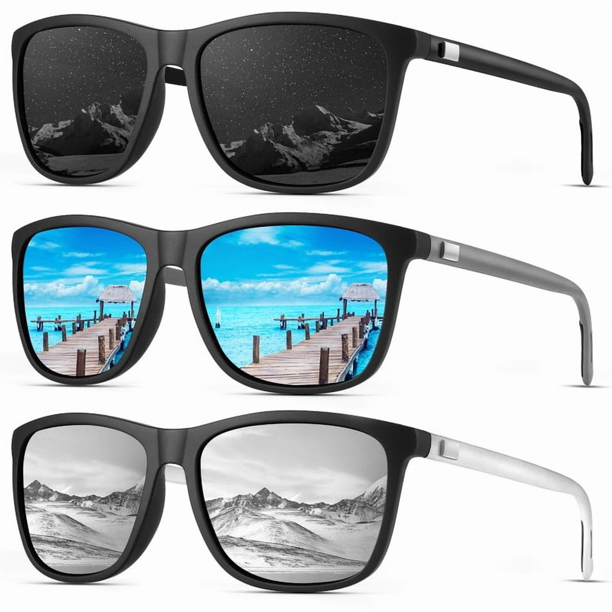 KALIYADI Sunglasses Men Sun Glasses Lightweight Classic Polarized Sunglasses for Women and Men With UV Protection WMKAS48-1-3-7