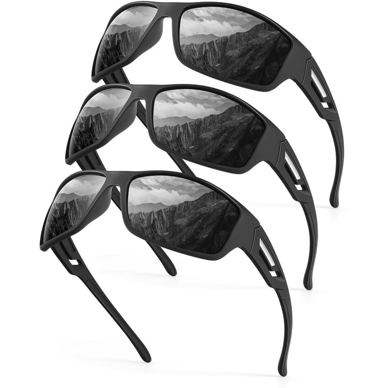 KALIYADI Sunglasses-Men Polarized Sports Sun-glasses: Mens Sunglasses Polarized UV Protection Driving Running Cycling Outdoor WMS67-1-1-1