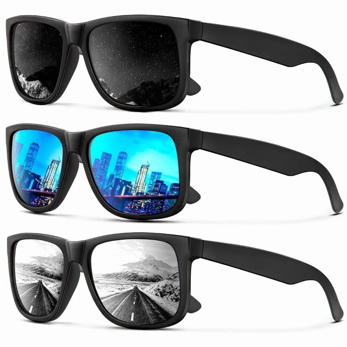 KALIYADI Polarized Sunglasses for Men and Women Vintage Style Sun Glasses for Fishing Running Driving with UV Protection WMKAS65-1-2-5