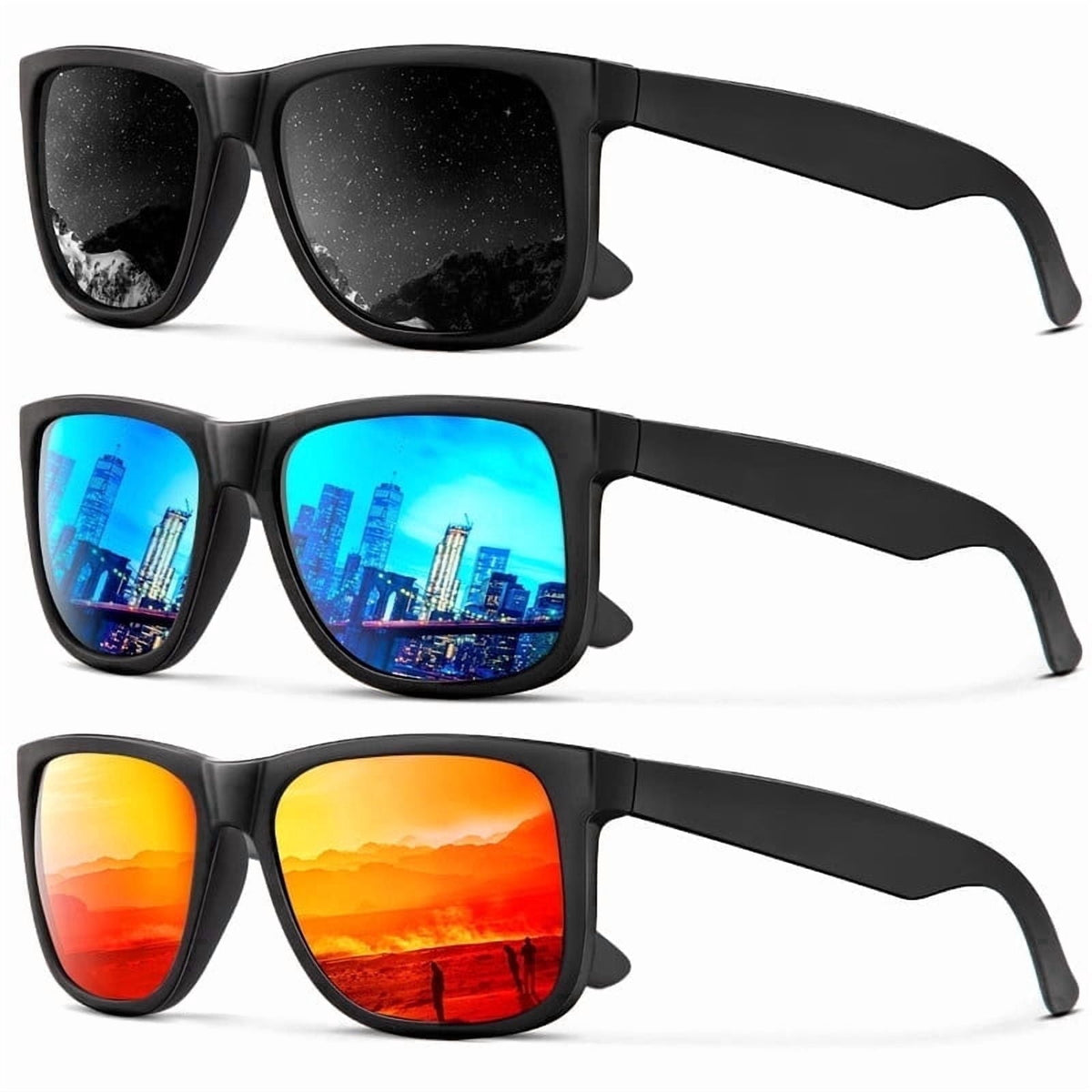 KALIYADI Polarized Sunglasses for Men and Women Vintage Style Sun Glasses for Fishing Running Driving with UV Protection WMKAS65-1-2-4