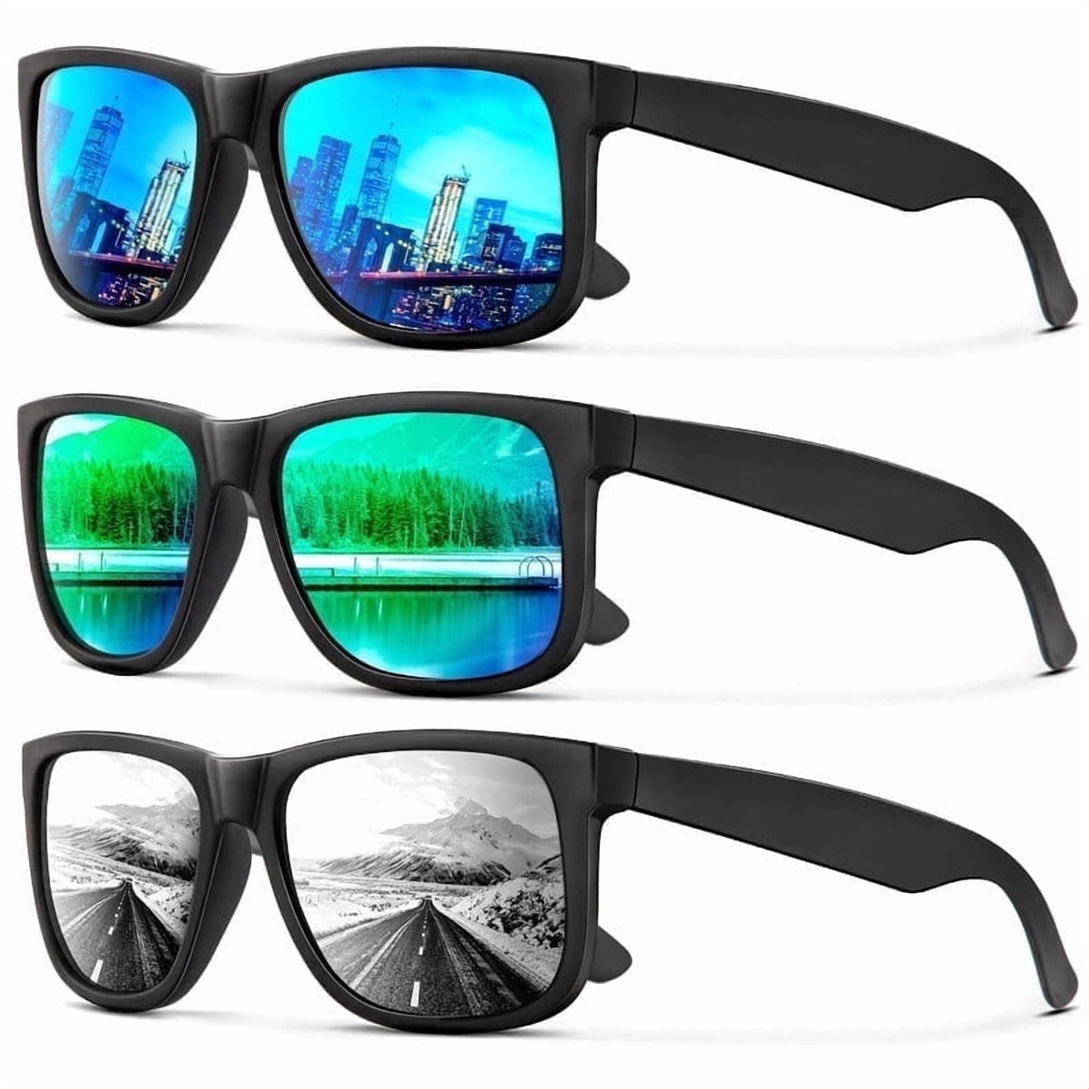KALIYADI Polarized Sunglasses for Men and Women Vintage Style Sun Glasses for Fishing Running Driving with UV Protection WMKAS65-2-3-5