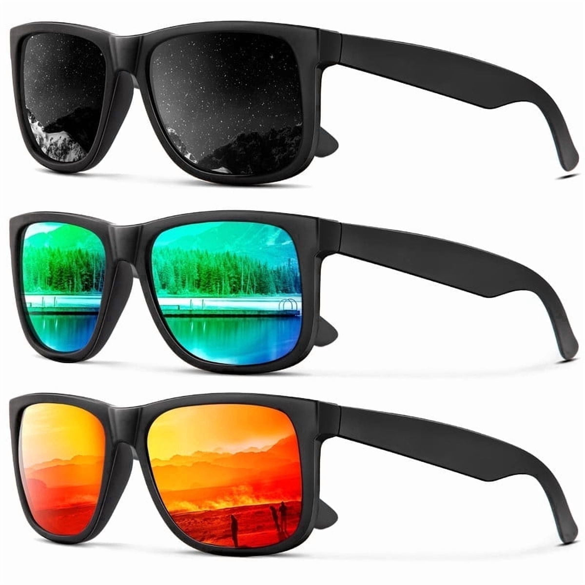 KALIYADI Polarized Sunglasses for Men and Women Vintage Style Sun Glasses for Fishing Running Driving with UV Protection WMKAS65-1-3-4