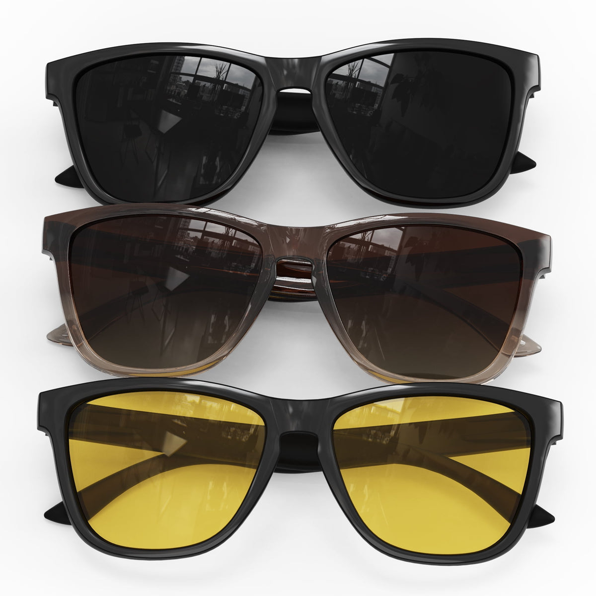 KALIYADI Womens Sunglasses Night Vision Glasses Women Trendy Retro Sun Glasses WMKAS06-1-5-29