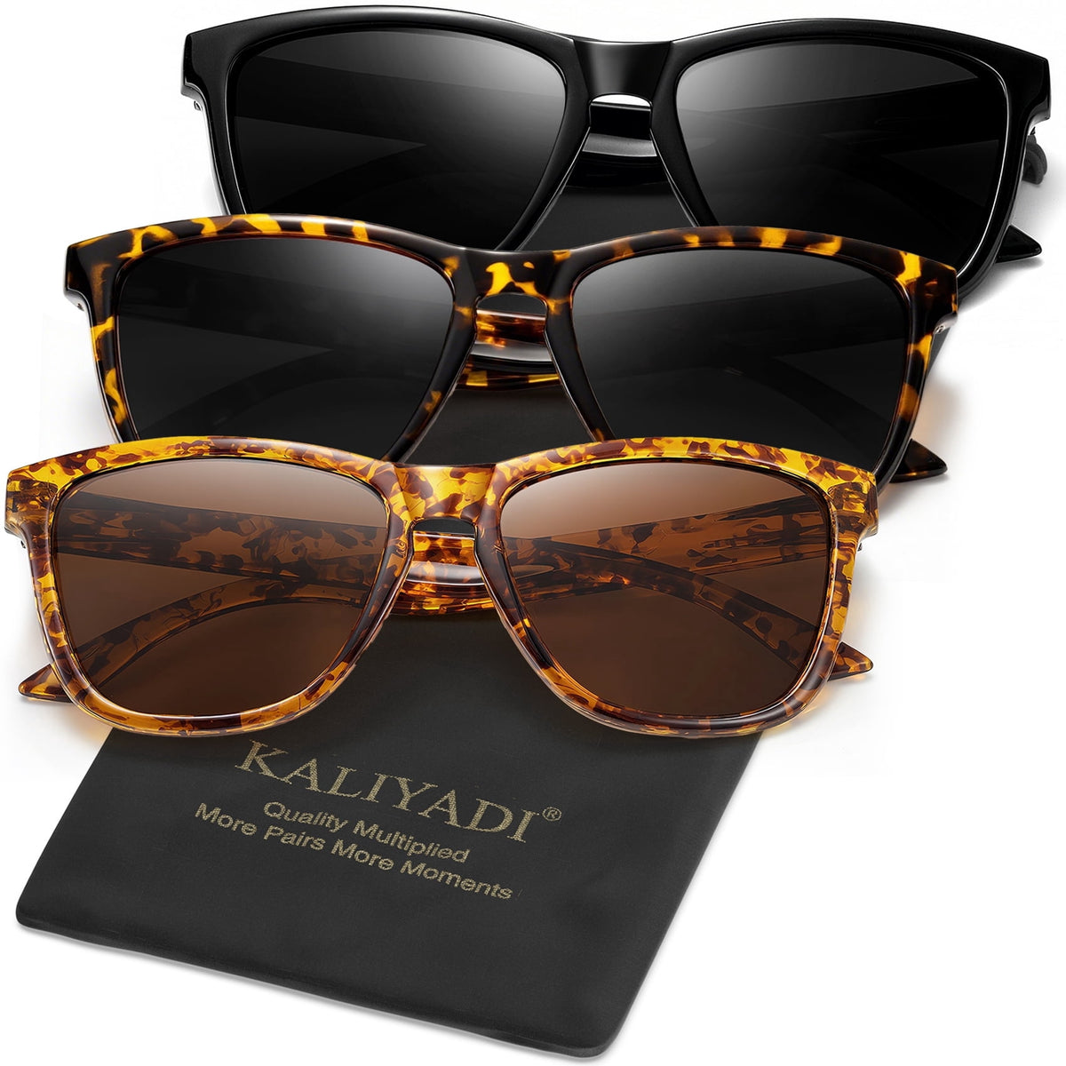 KALIYADI Polarized Sunglasses for Women Men Retro Square Sun Glasses UV Protection WMS06-1-4-7