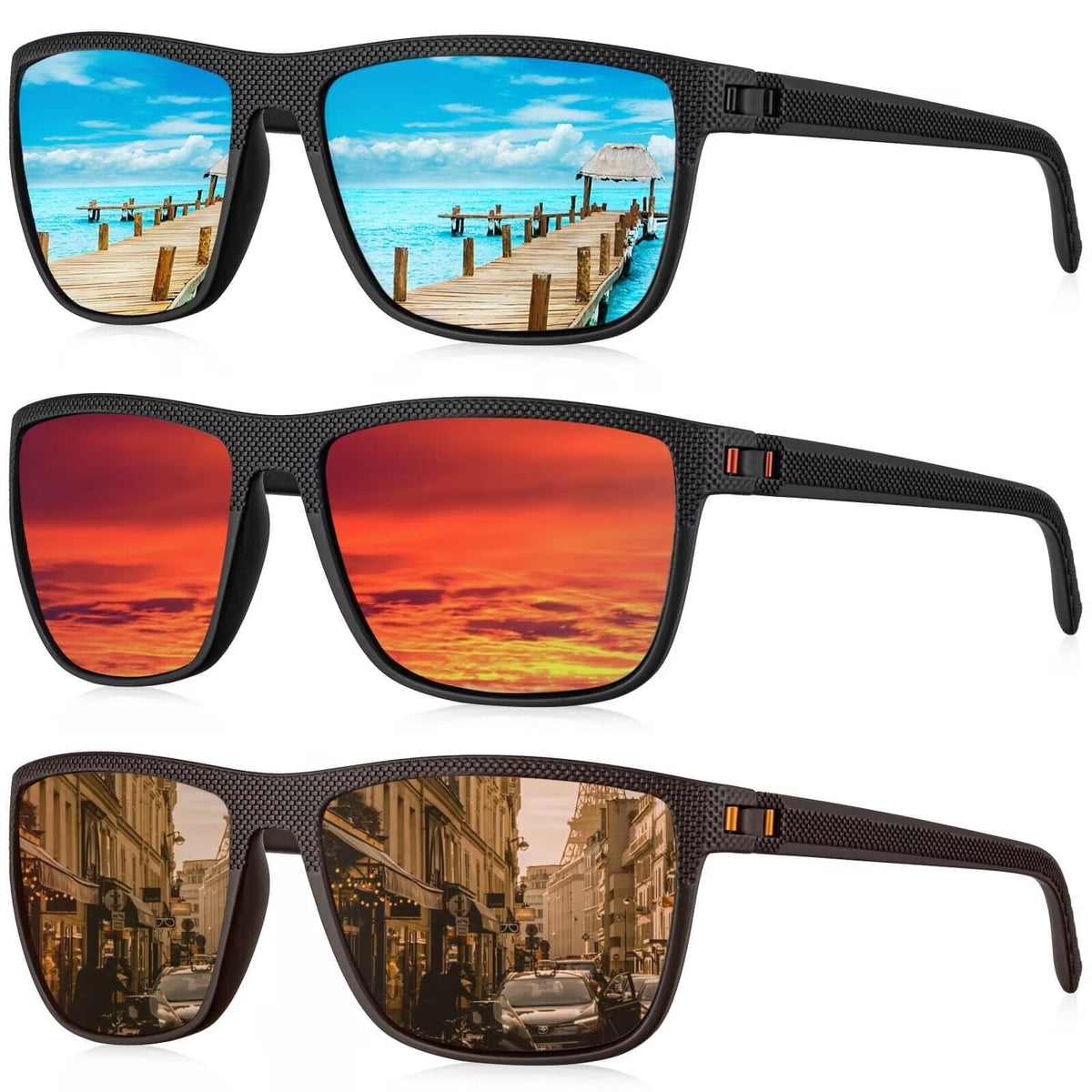 Polarized Sunglasses for Men Lightweight Sun Glasses with UV Protection Mens Sports Sunglasses for Golf Hiking Fishing Driving WMS45-3-6-10