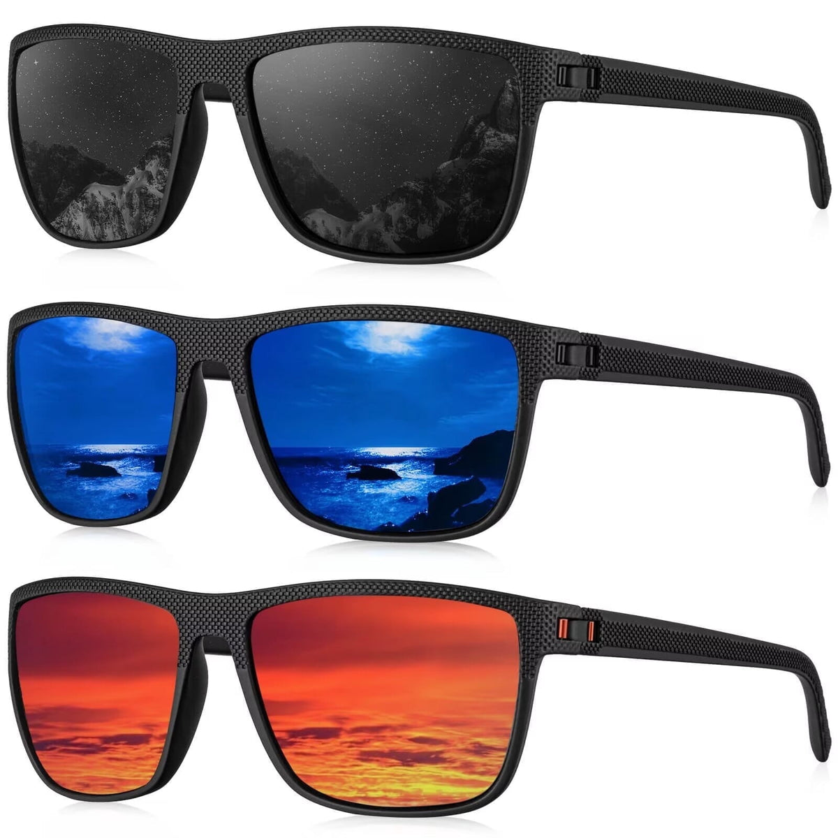 Polarized Sunglasses for Men Lightweight Sun Glasses with UV Protection Mens Sports Sunglasses for Golf Hiking Fishing Driving WMS45-1-4-6