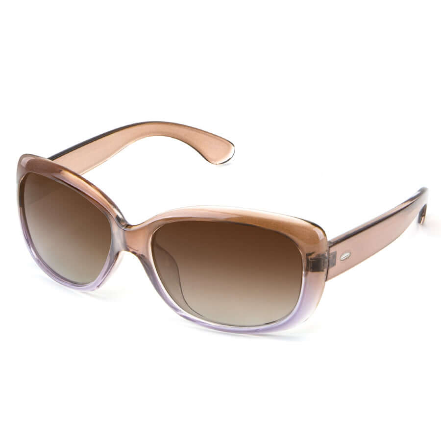 Graceful Square Polarized Sunglasses (Brown & Purple Frame Brown Gradient Lens)