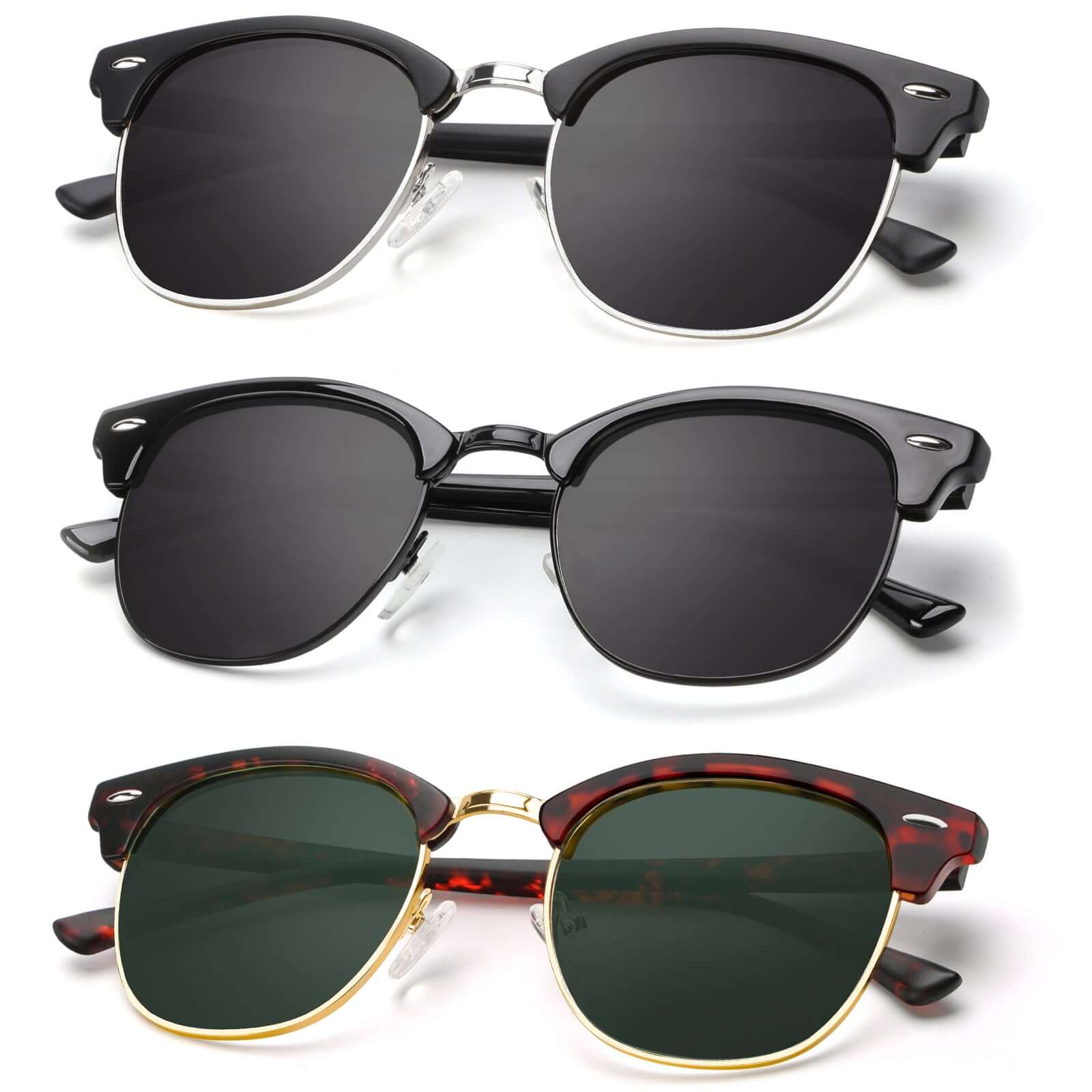 Semi-Rimless Frame Sunglasses S23-2-4-5