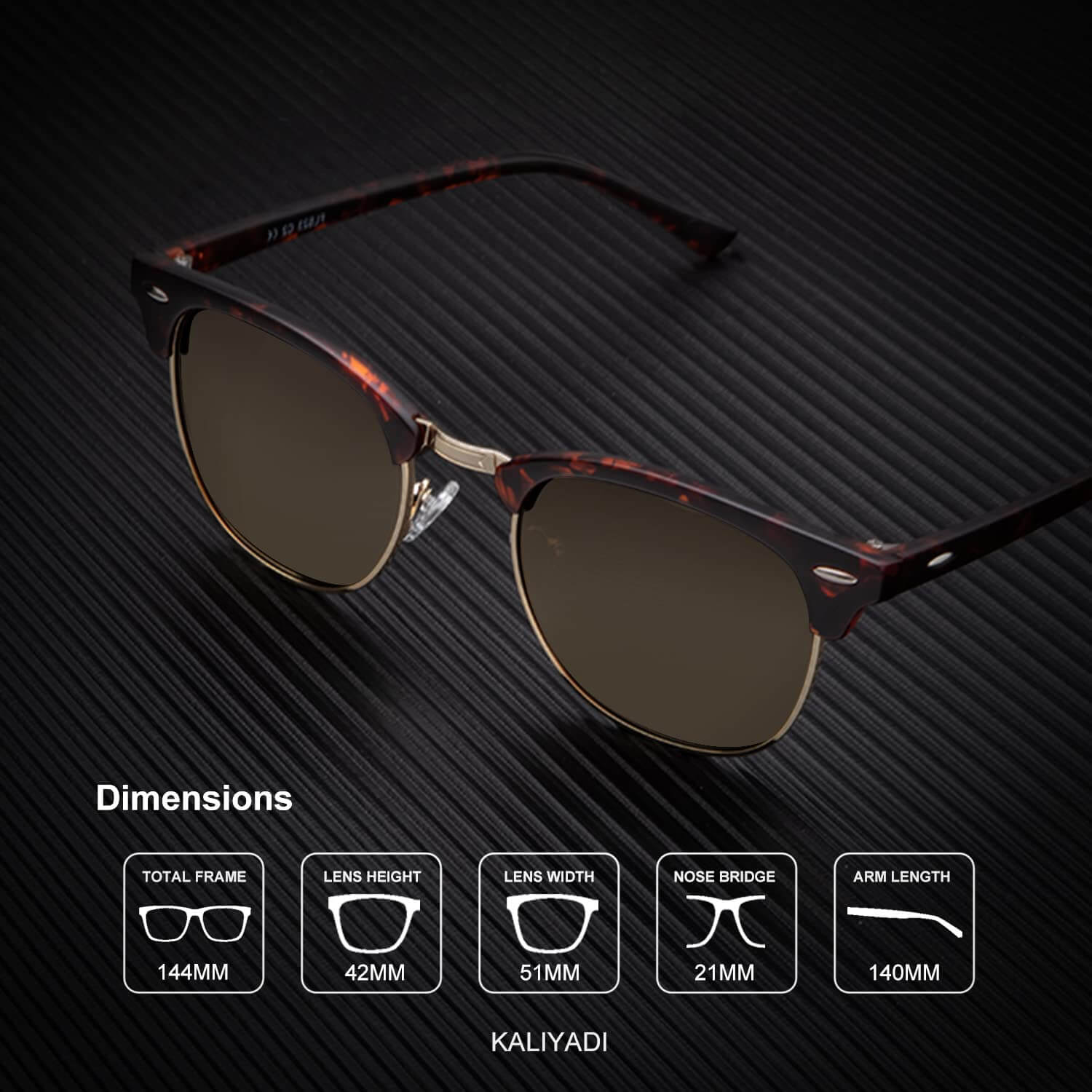 Semi-Rimless Frame Sunglasses S23-6-20