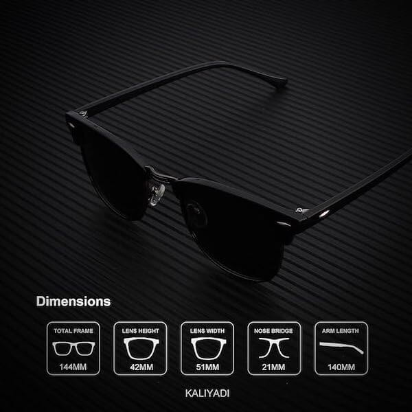 Semi-Rimless Frame Sunglasses S23-2-4-5