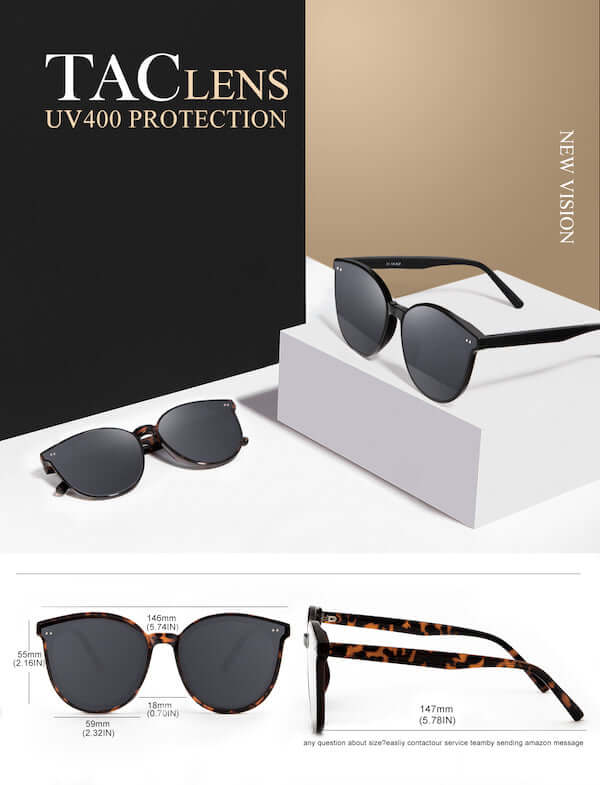 trendy oversized polarized sunglasses uv 400 protection