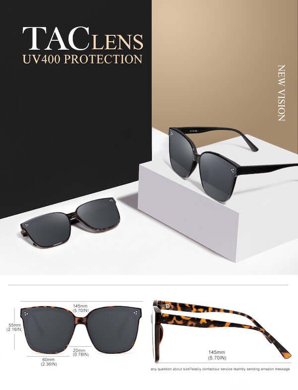 trendy oversized polarized sunglasses uv 400 protection