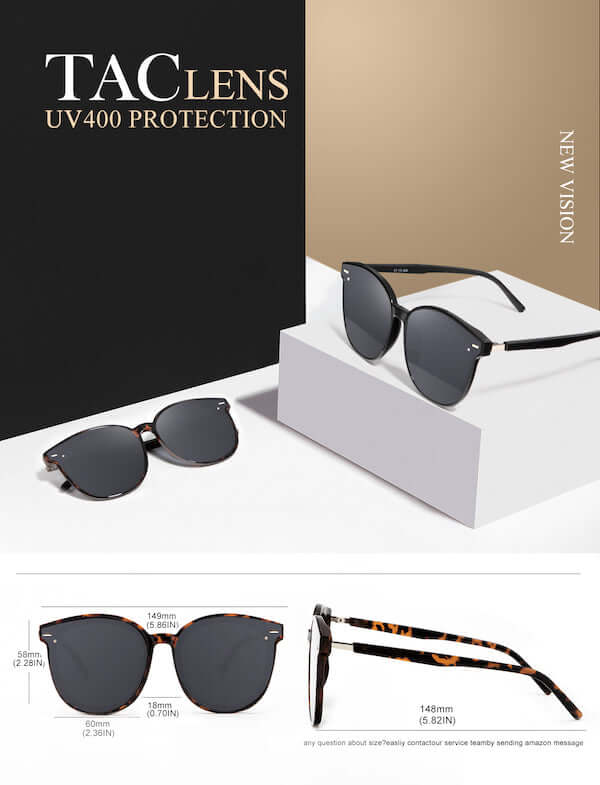 trendy oversized polarized sunglasses uv 400 protection