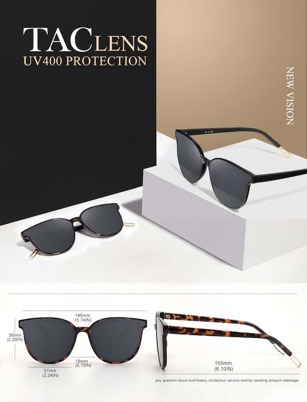 trendy oversized polarized sunglasses uv 400 protection