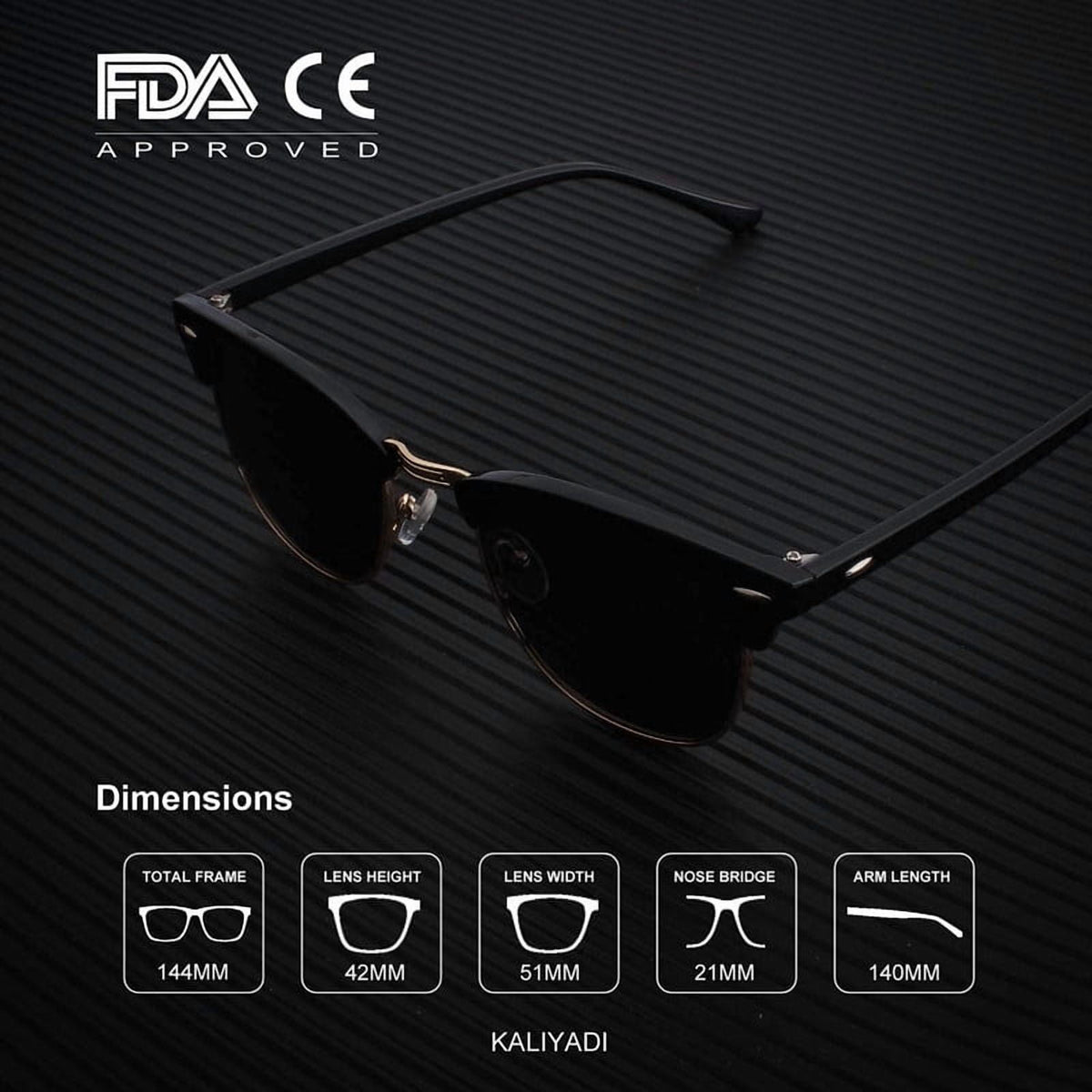 KALIYADI Polarized Sunglasses Trendy Stylish Half-frame Sun Glasses for Men Women Driving Sun glasses UV Blocking WMKAS23-1-2-5