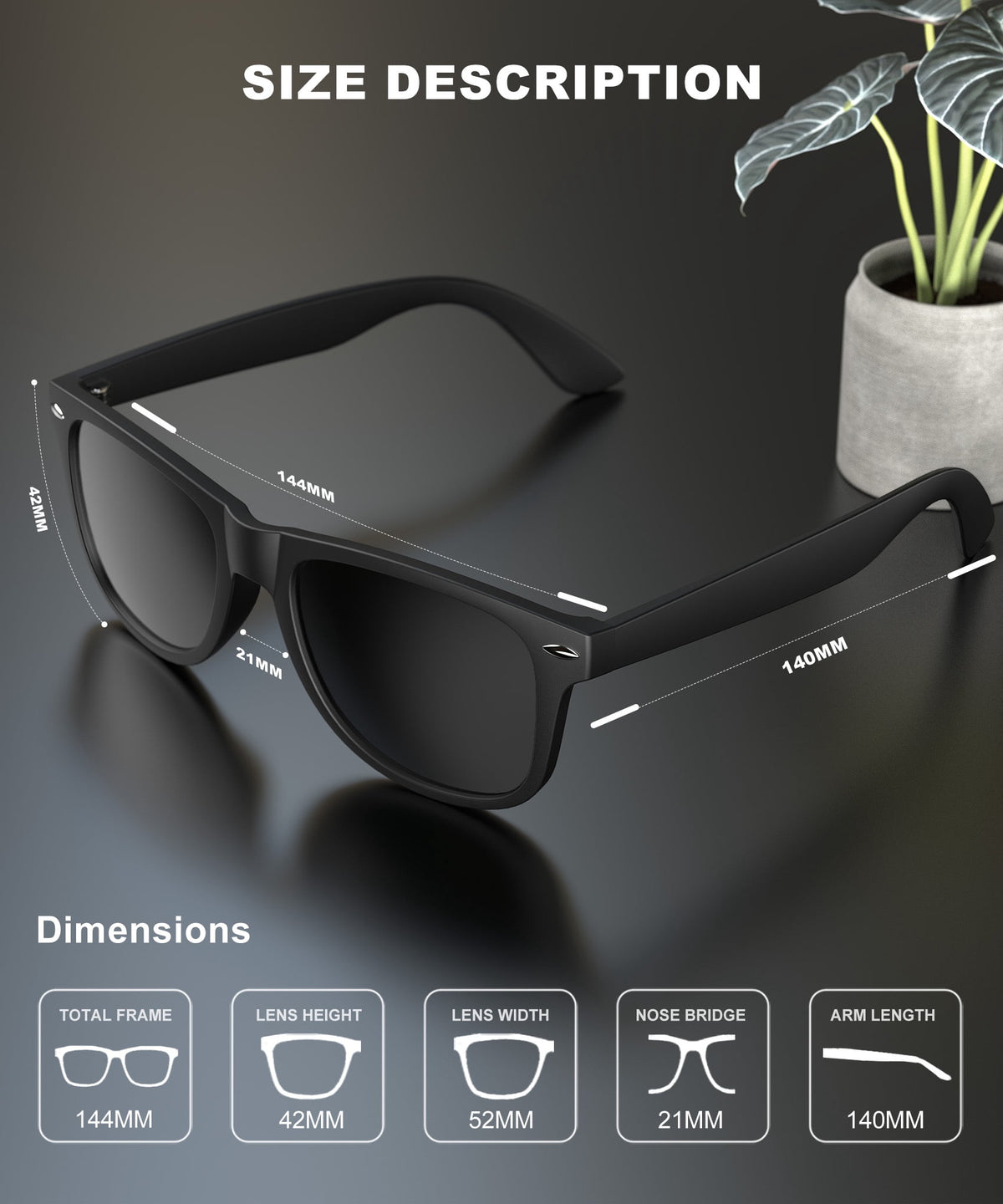 KALIYADI Polarized Sunglasses for Women Men Square Sun Glasses Retro Style WMKAS22-1-S23-5