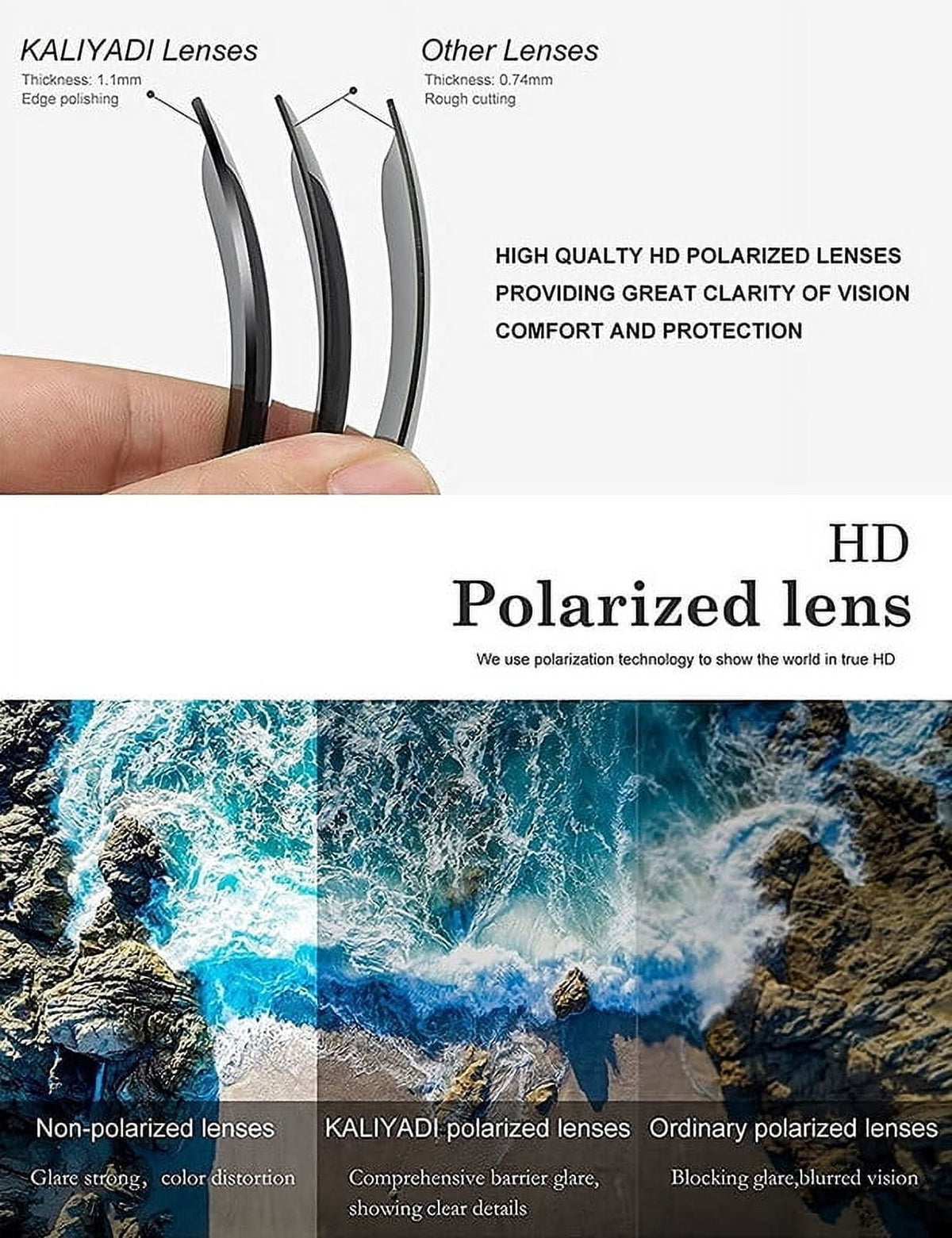 KALIYADI Polarized Sunglasses Trendy Stylish Half-frame Sun Glasses for Men Women Driving Sun glasses UV Blocking WMKAS23-3-4-5