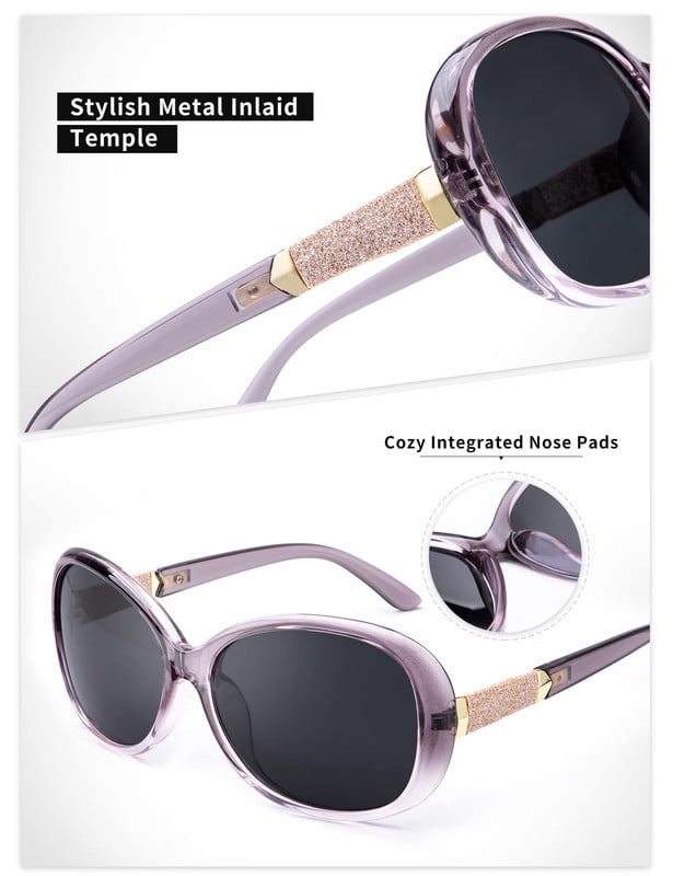 KALIYADI Women's Oversized Sunglasses Butterfly Vintage Polarized Sun Glasses with UV Protection for Women WMKAS3704-4