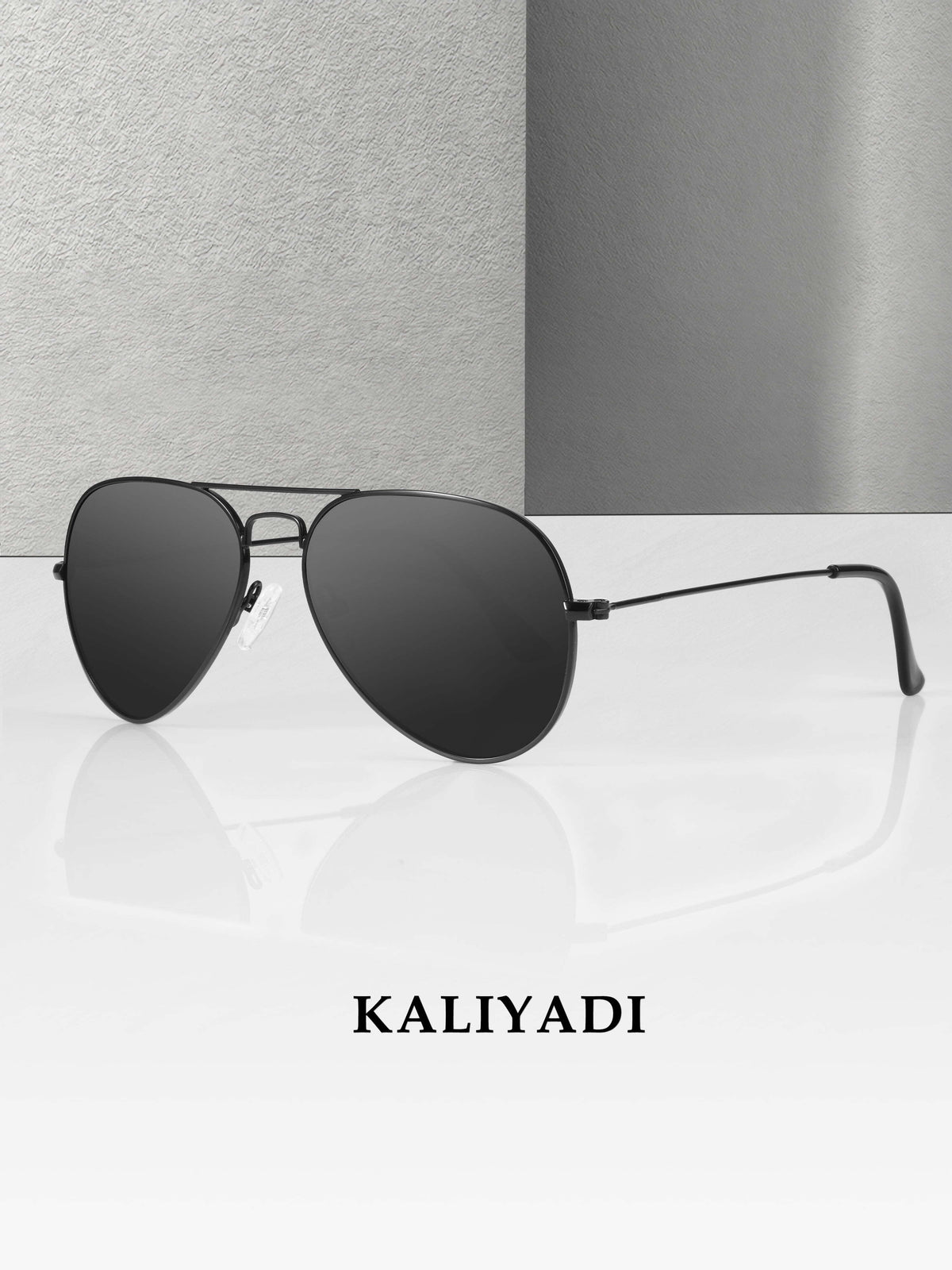 KALIYADI Sunglasses for Men Women Aviator Sun Glasses Polarized Lens UV400 Blocking-Black WMS24-1