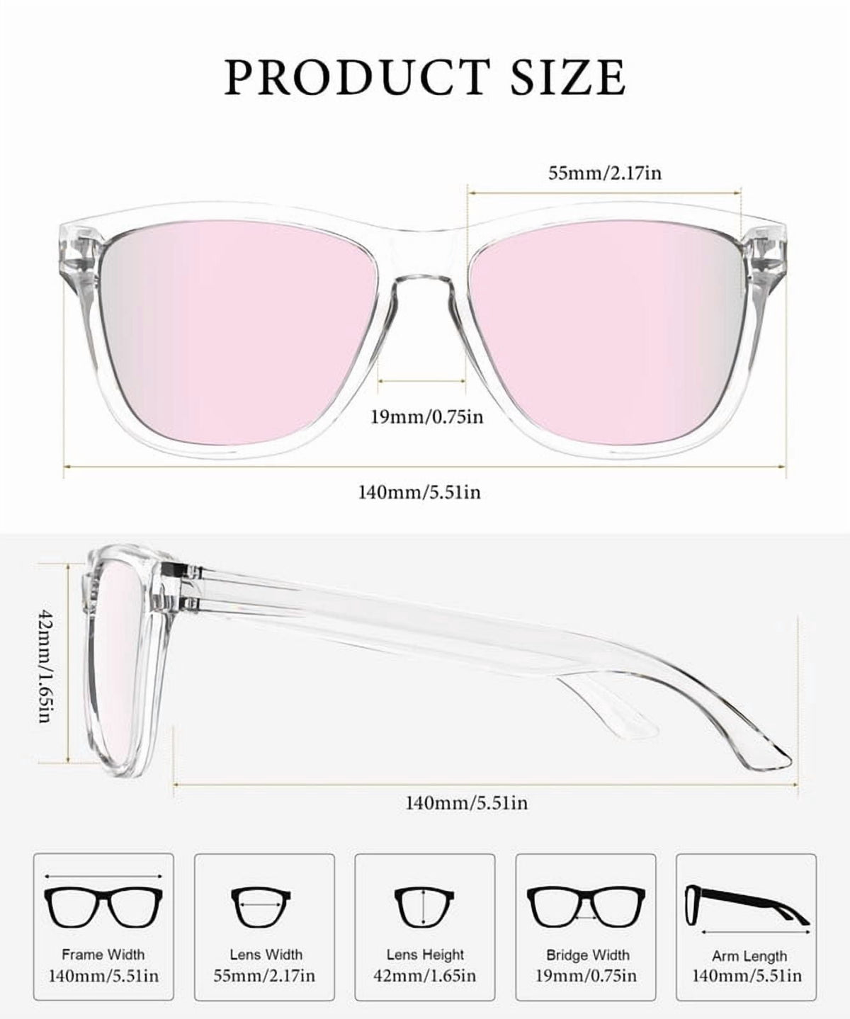 KALIYADI Polarized Sunglasses for Women Men Retro Square Sun Glasses UV Protection WMS06-15-16-18