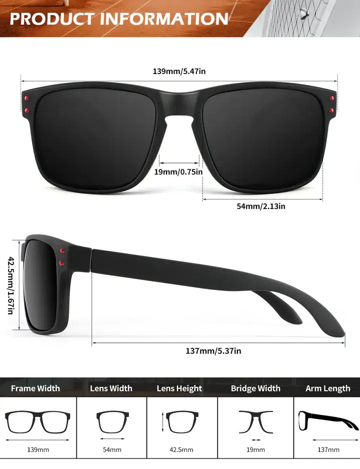 Rivets Square Sunglasses S66-1-2