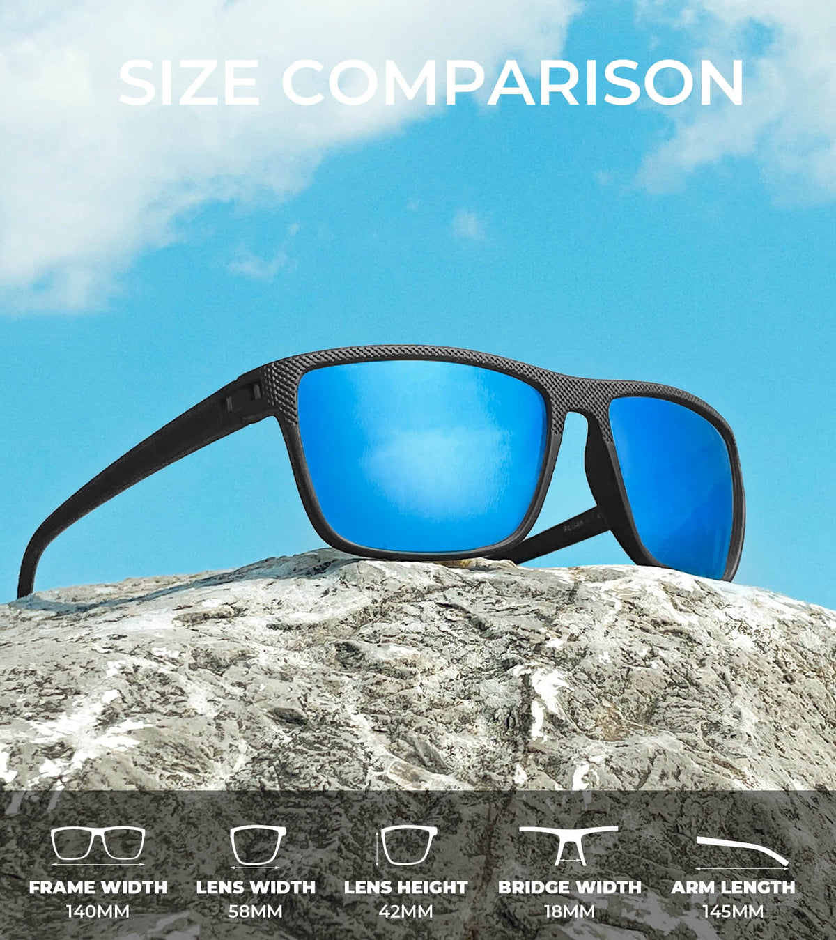 Polarized Sunglasses for Men Lightweight Sun Glasses with UV Protection Mens Sports Sunglasses for Golf Hiking Fishing Driving WMS45-4-5-6
