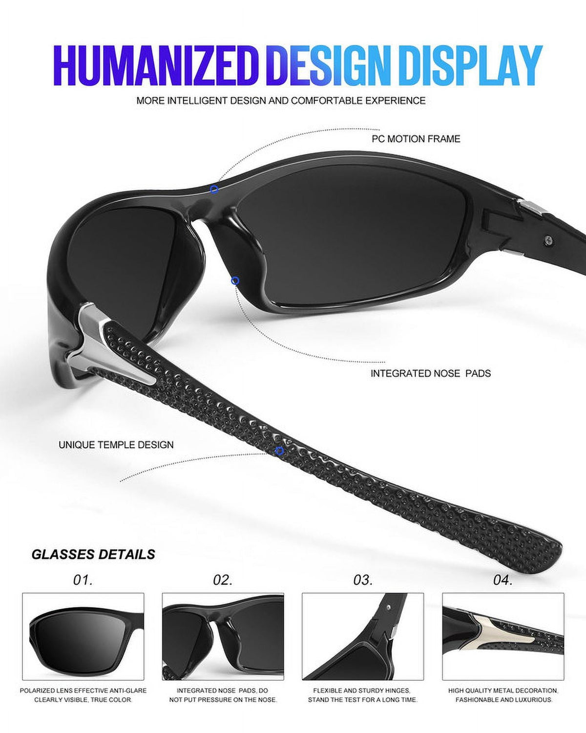KALIYADI Polarized Sports Sunglasses for Men,Mens Sun Glasses for Driving Fishing Cycling UV400 Protection 3 Pack WMS64-3-4-6