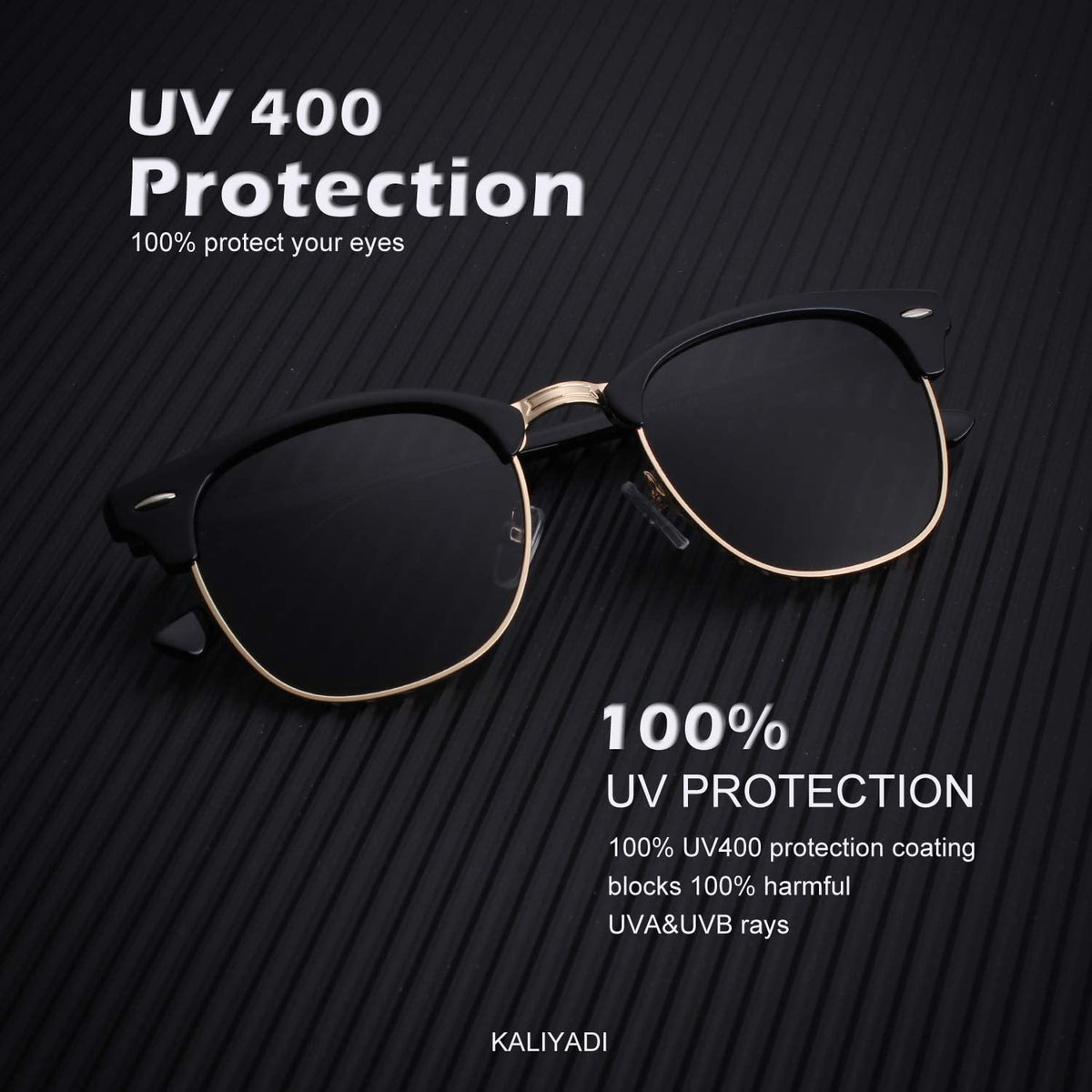 KALIYADI Polarized Sunglasses Trendy Stylish Half-frame Sun Glasses for Men Women Driving Sun glasses UV Blocking WMKAS23-1-2-5