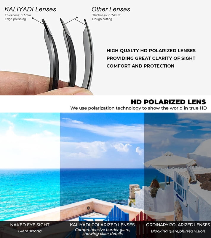 KALIYADI Sunglasses Men Sun Glasses Lightweight Classic Polarized Sunglasses for Women and Men With UV Protection WMKAS48-1-5-6