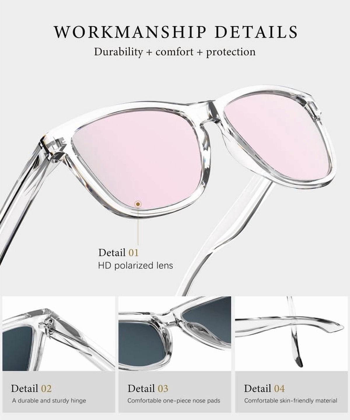 KALIYADI Polarized Sunglasses for Women Men Retro Square Sun Glasses UV Protection WMS06-15-16-18