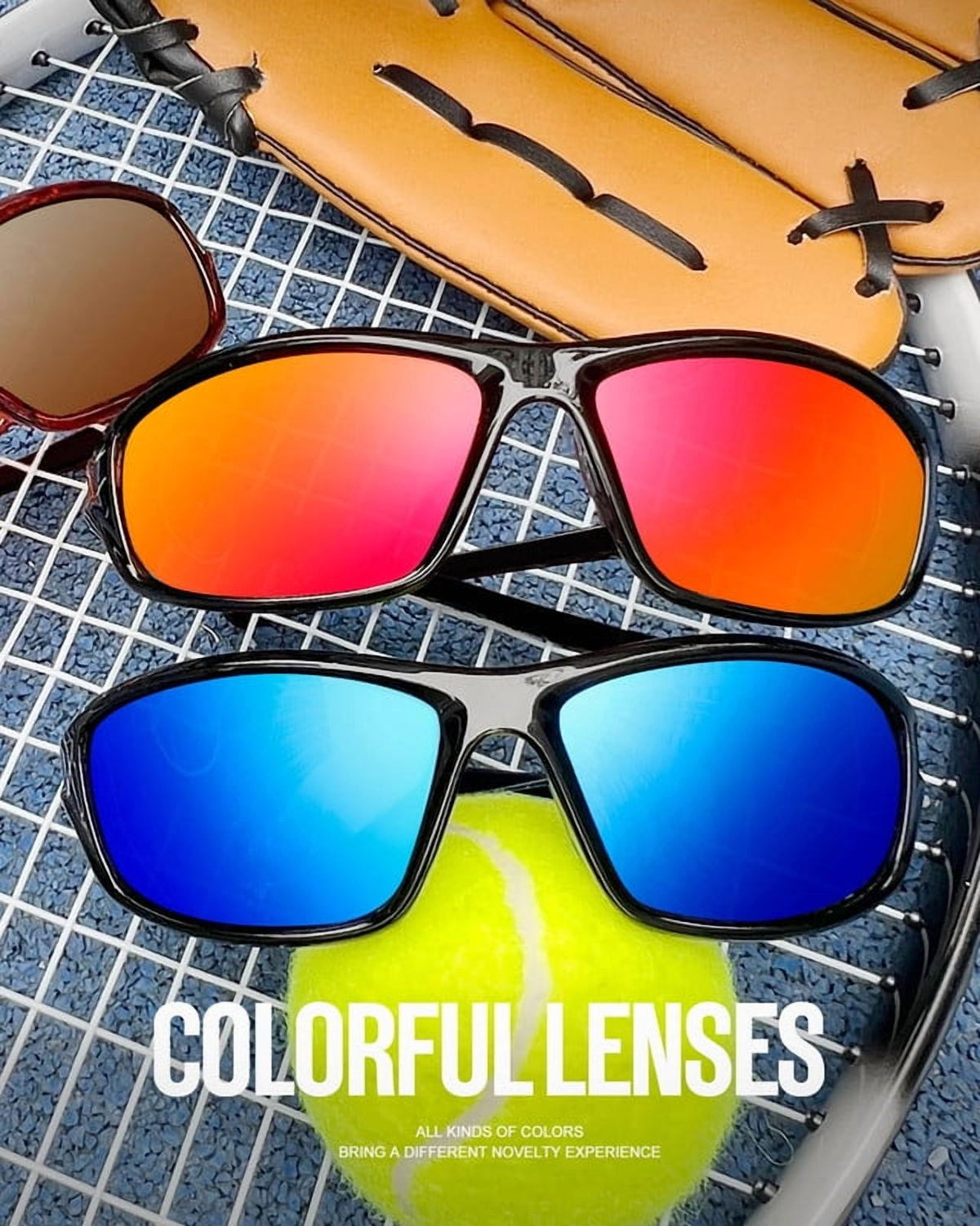 KALIYADI Polarized Sports Sunglasses for Men,Mens Sun Glasses for Driving Fishing Cycling UV400 Protection 3 Pack WMS64-3-4-6