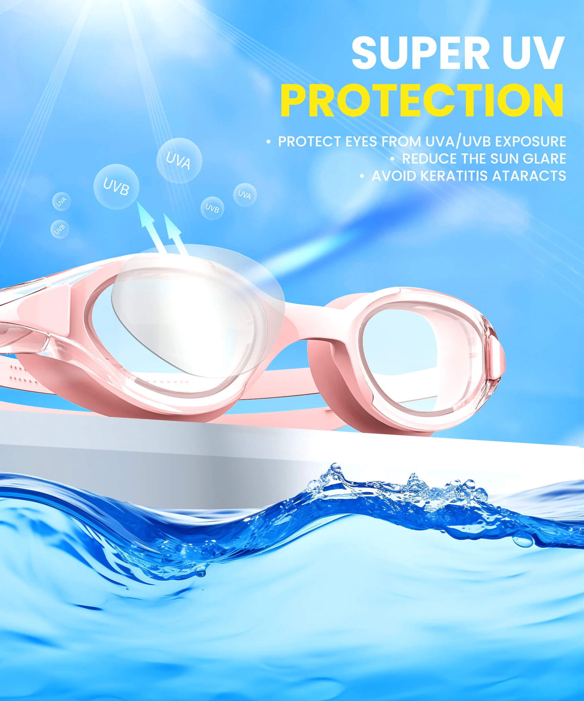 Adult Swim Goggles,3 Pack Swimming Goggles for Swimming,Goggles Swimming for Women and Men,Anti Fog Swim Goggles WMKAY02-2-9-10