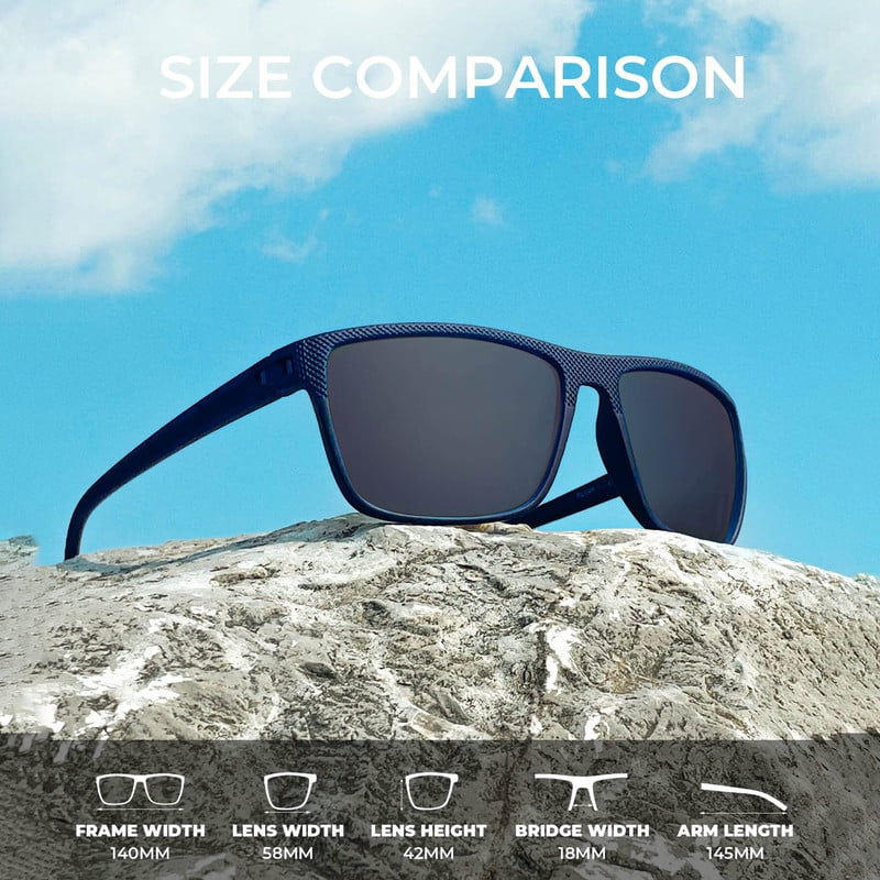 KALIYADI Polarized Sunglasses Men,Lightweight Mens Sunglasses Polarized UV Protection Driving Fishing Golf (Black/Brown/Dark Blue&Grey) WMKAS45-1-10-13