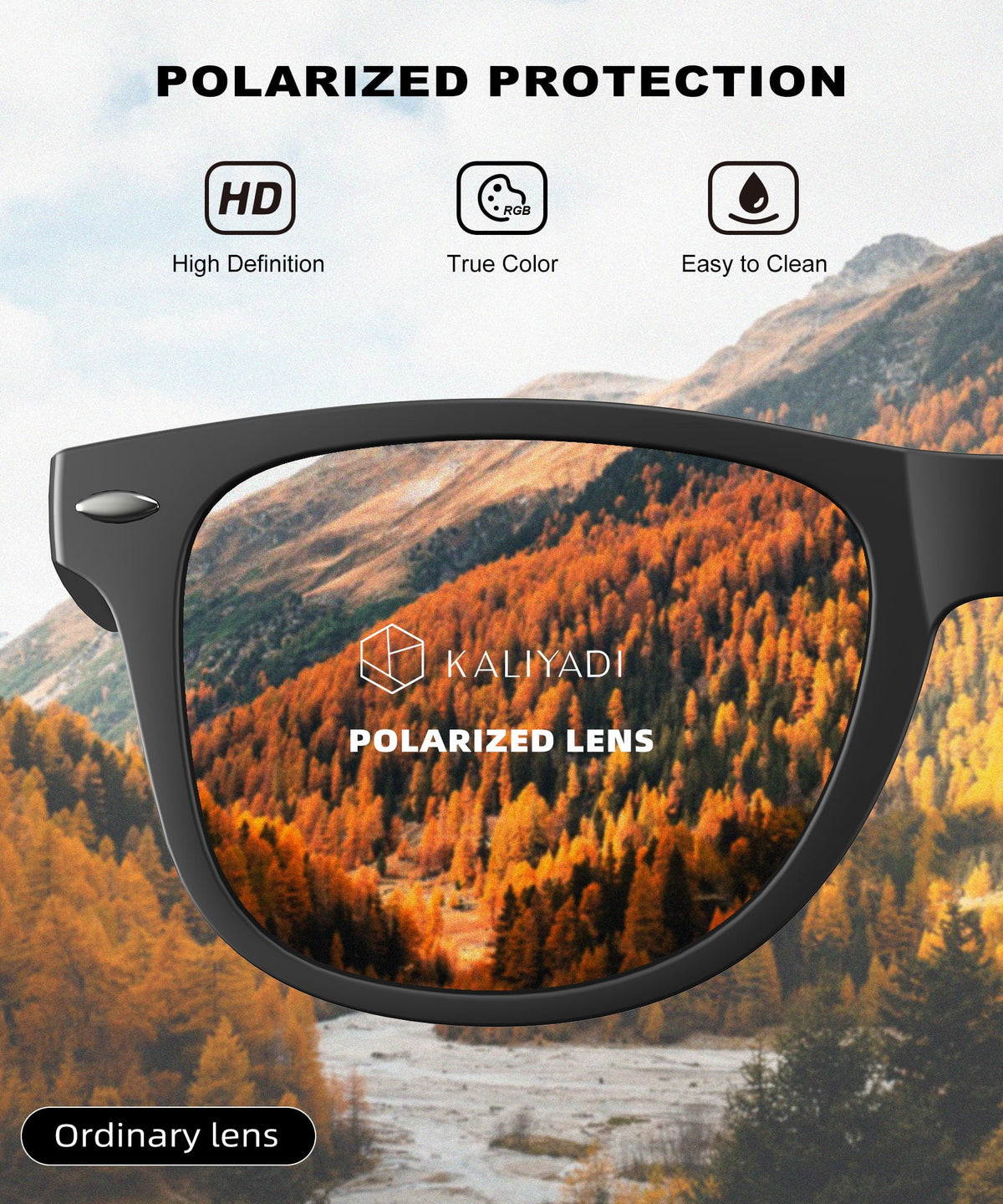 KALIYADI Polarized Sunglasses for Women Men Square Sun Glasses Retro Style WMKAS22-1-S23-5