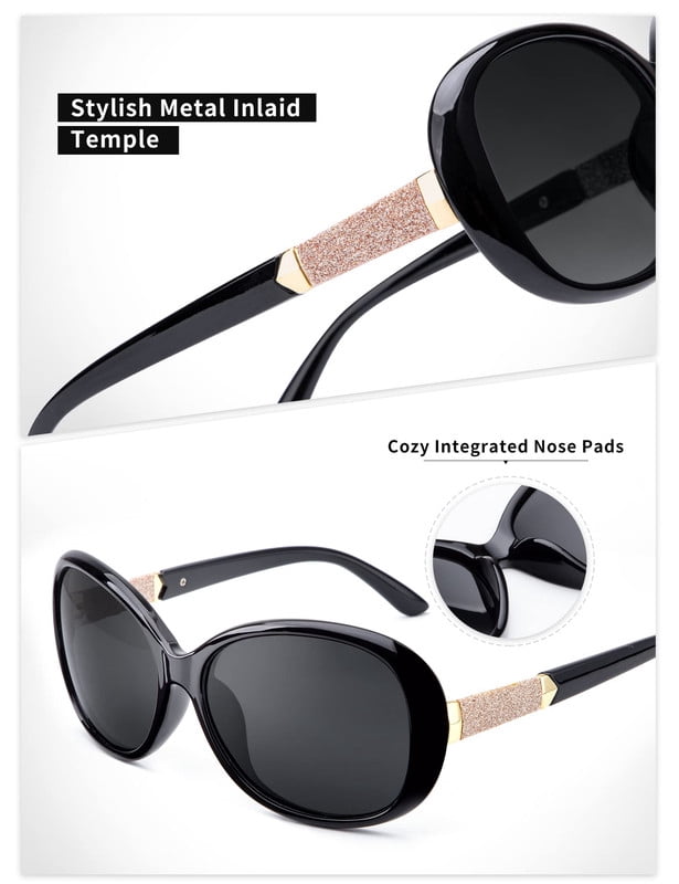 KALIYADI Women's Oversized Sunglasses Butterfly Vintage Polarized Sun Glasses with UV Protection for Women WMKAS3704-1