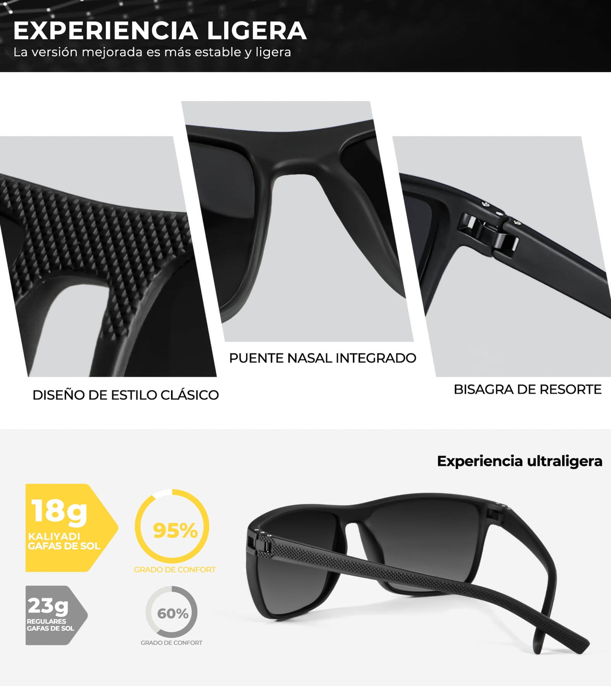 KALIYADI Polarized Sunglasses for Men,Lightweight Sun Glasses with UV Protection for Driving Fishing Golf S45