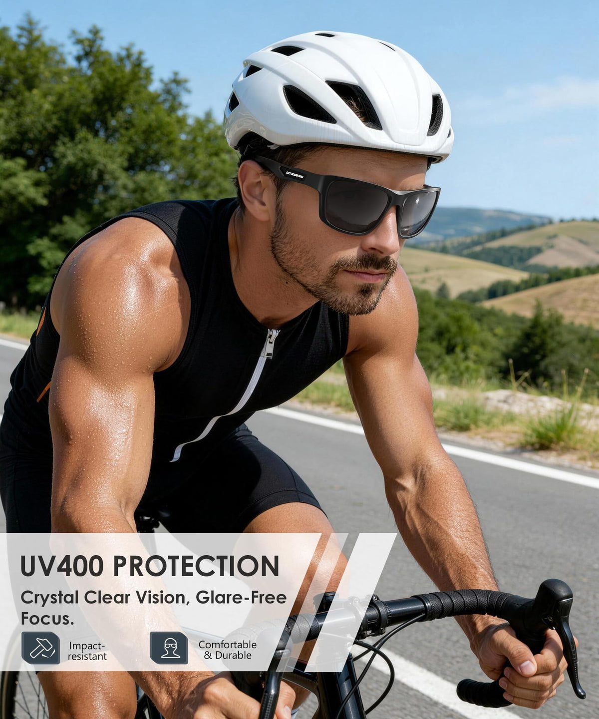 KALIYADI Sports Sunglasses for Men,Polarized Sun Glasses Cycling Running Sunglasses with UV400 Protection WMKA150-2-4-5