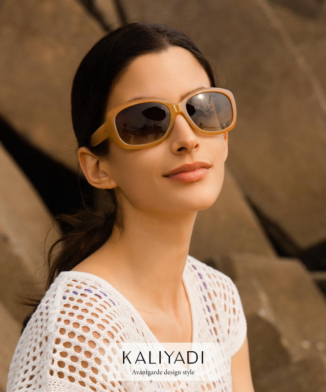 KALIYADI Women Sunglasses Polarized Sunglasses Trendy Retro Sun Glasses with UV Protection for Travel Driving WMKAS20-6