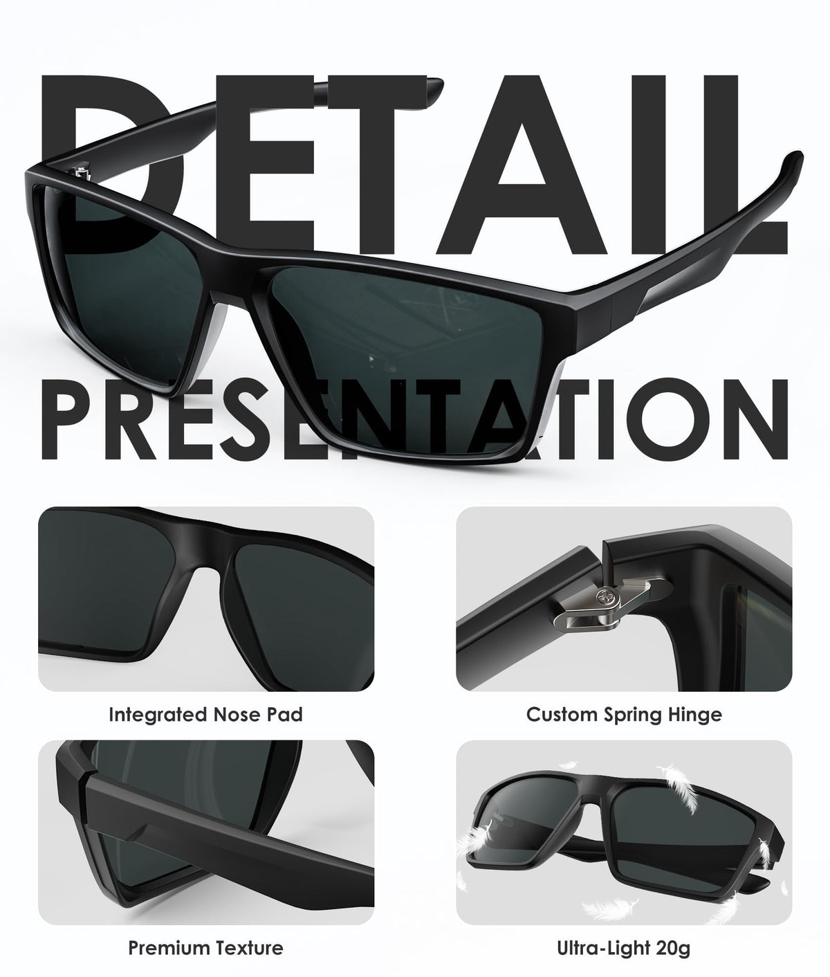 KALIYADI Sports Sunglasses for Men,Polarized Sun Glasses Cycling Running Sunglasses with UV400 Protection WMKAS86-1-7-9