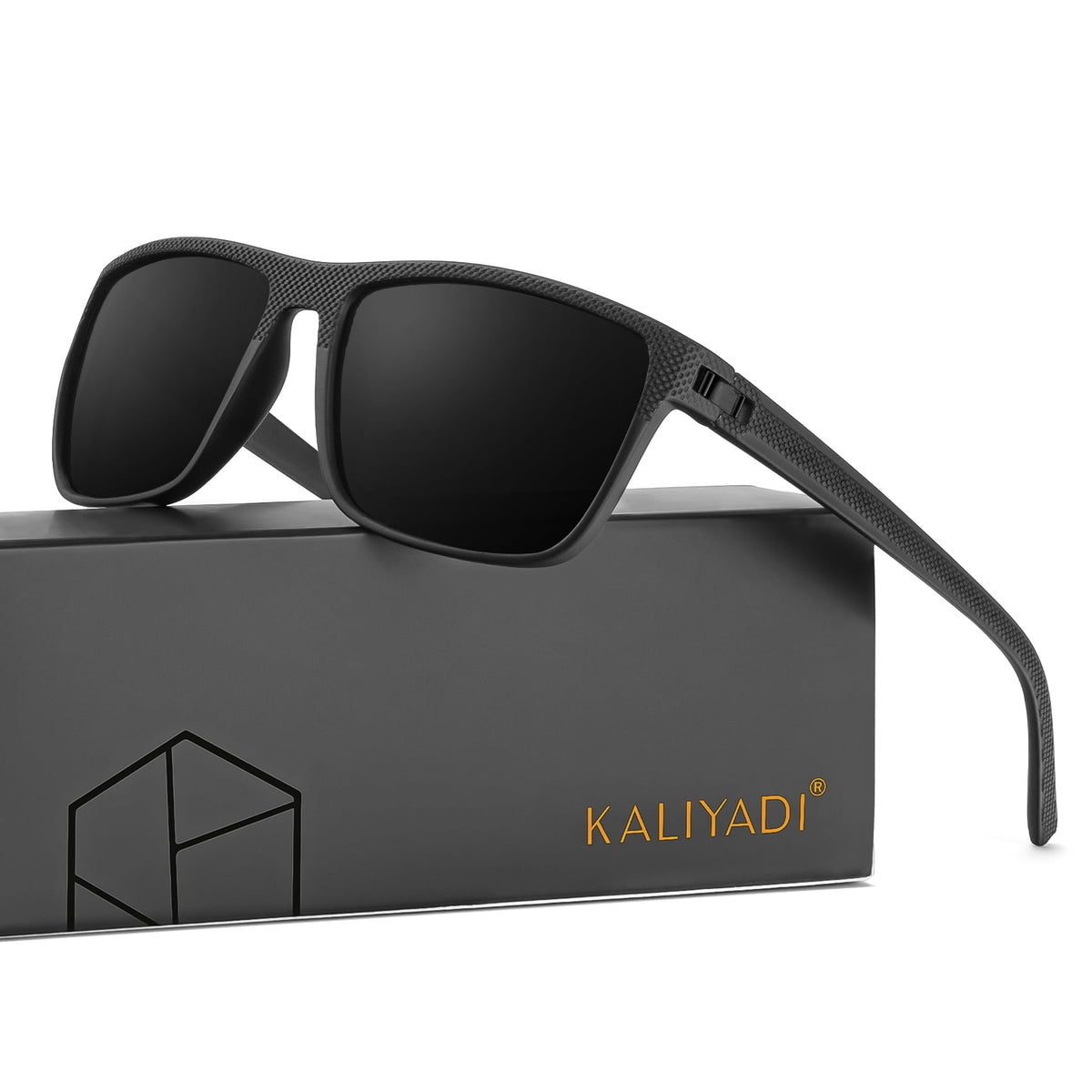 KALIYADI Polarized Sunglasses for Men Women,Lightweight Sun Glasses with UV Protection for Driving Fishing Golf(Black) WMKAS45-1